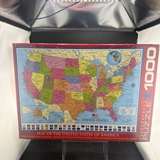 EuroGraphics Jigsaw Puzzle Map of The United States 1000 Piece New Sealed