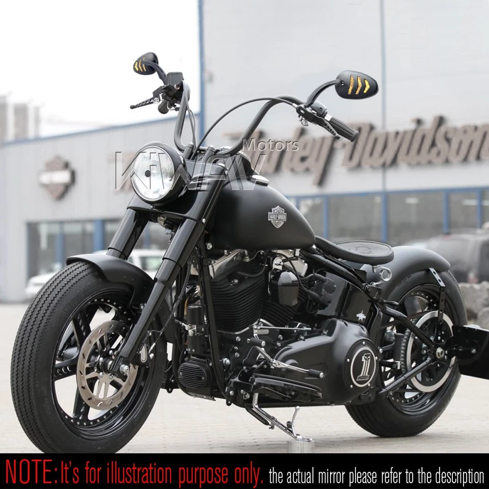 Espejos retrovisores negros + intermitentes estilo flecha led se adapta a Harley V-ROD MUSCLE NIGHT ROD Foto 3 de 4