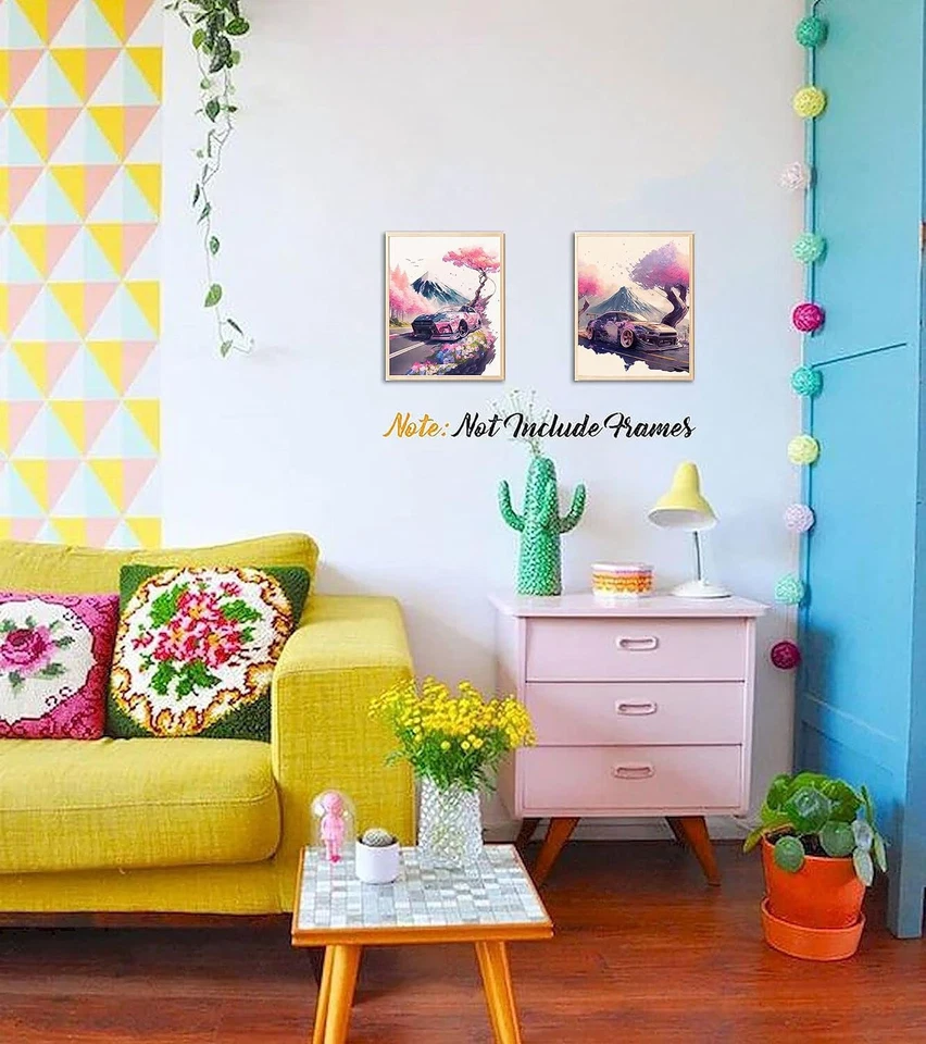 Carteles de lienzo Fuji Sakura paisaje arte de pared para sala de estar dormitorio sin marco Foto 3 de 4