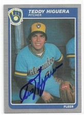 TEDDY HIGUERA Autographed Signed 1985 Fleer Update card #U-54 Milwaukee Brewers