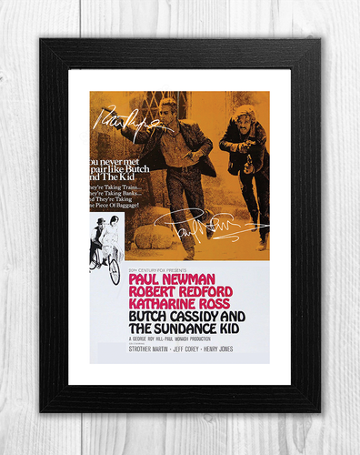 Butch Cassidy & The Sundance Kid reproduction autographA4 poster choice of frame - Foto 7 di 10
