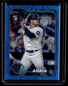2024 Topps Blue Holofoil Jacob Amaya RC 296/999 Miami Marlins #144