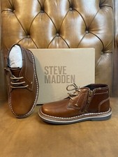 Steve Madden Boys B-Tharkeen Cognac Lea Brown, Sz 10