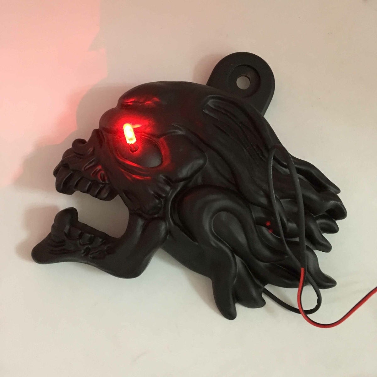 Black Zombie horn cover w/ LED For 92-20 Harley 