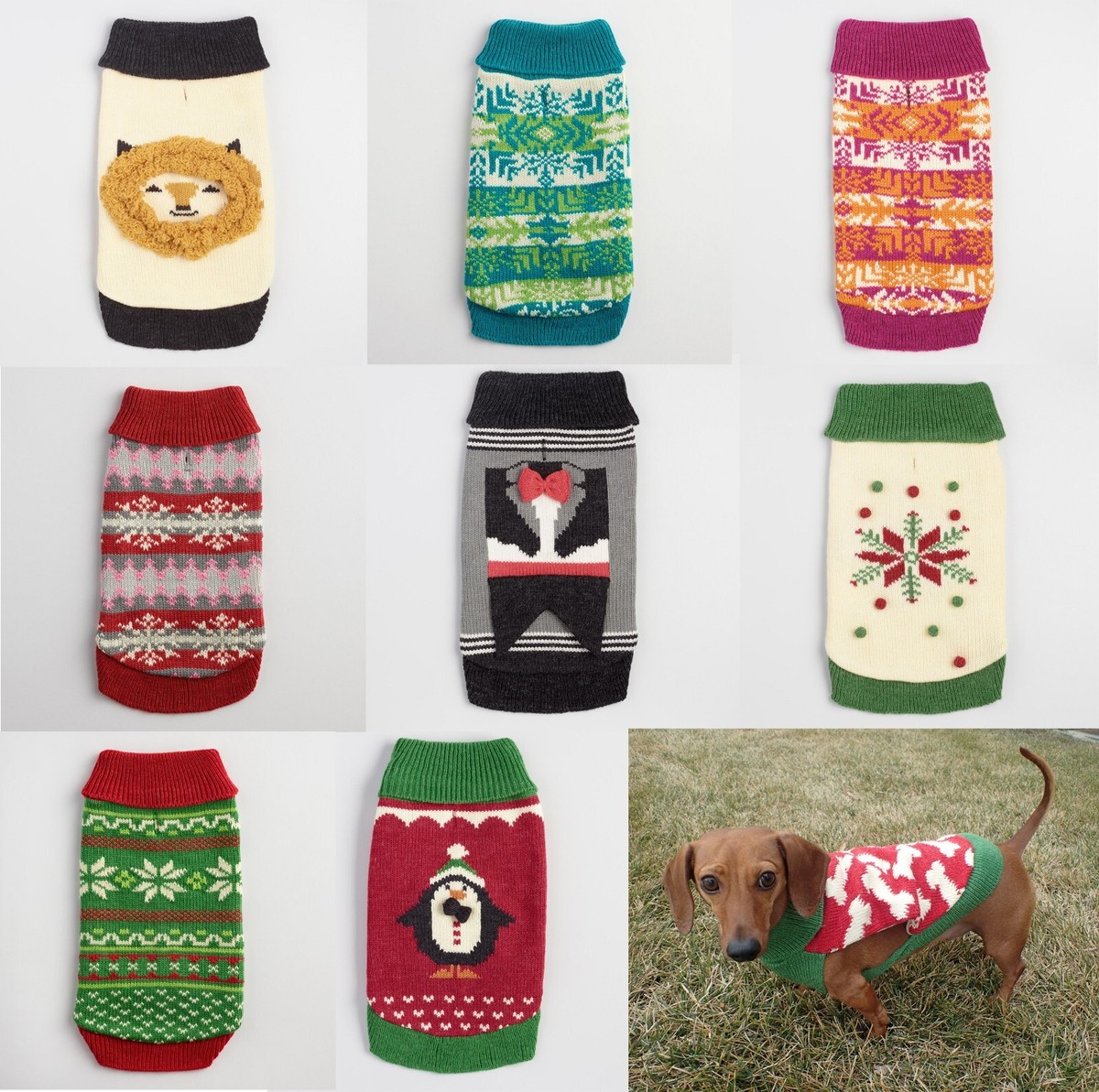 SMALL dog NEW sweater World Market knit pet NWT tuxedo winter penguin fair  isle