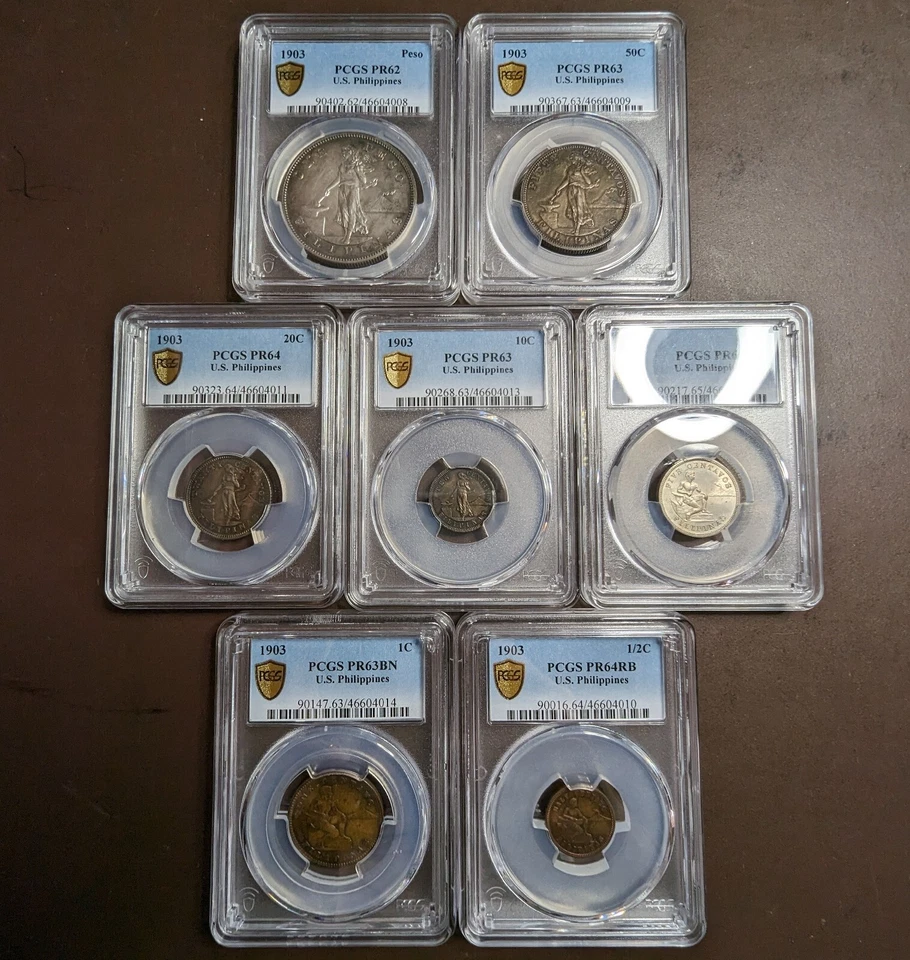 1903 US PHILIPPINES PCGS 7-COIN PROOF SET, HALF CENTAVO to PESO - Image 2 of 4