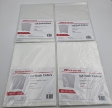 Image of 100 X OFFICE DEPOT CUT FLUSH FOLDER A4 TRANSPARENT  120 MICRON