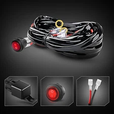 LED Light Bar Wiring Harness Kit 12V Fuse Relay ON/OFF Waterproof Switch -2 Lead