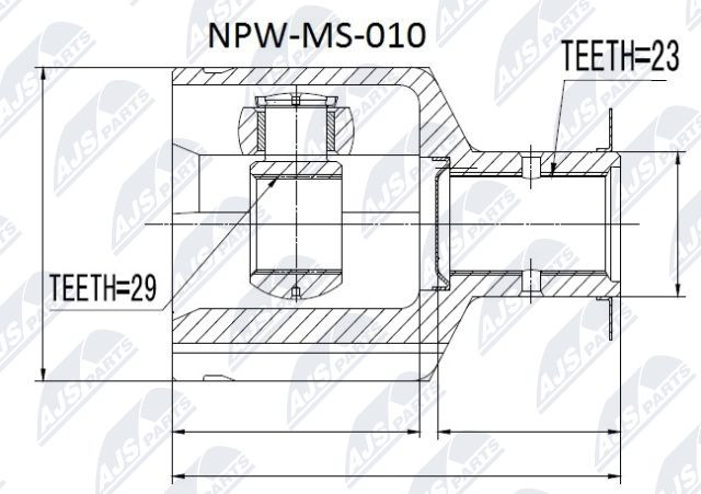 NPW-MS-010 NTY Joint Kit, drive shaft for MITSUBISHI