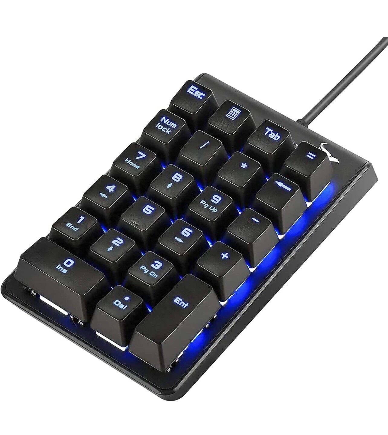 Number Pad, ROTTAY Mechanical USB Wired Numeric Keypad with Blue LED Backlit 22