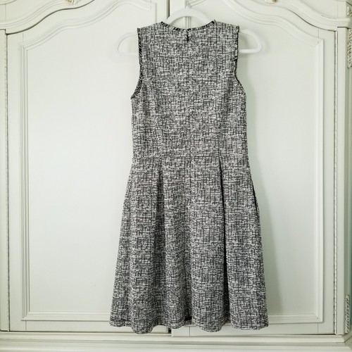 Loft Black White Shimmer Tweed Boucle Knit Sleeveless Short Dress 2 NWT - Picture 5 of 9