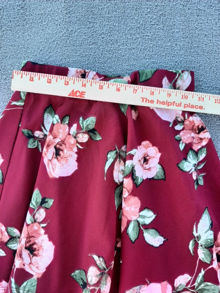 Girls Heart and Arrow floral flowers rose skirt - Size M (10) red - Image 2 of 4