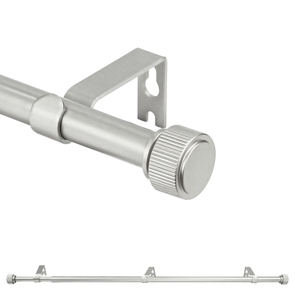Conjunto de varas cortina cortina cortina única ajustável diâmetro 5/8" com acabamentos de ponta, 28"-120" - Imagem 2 de 3