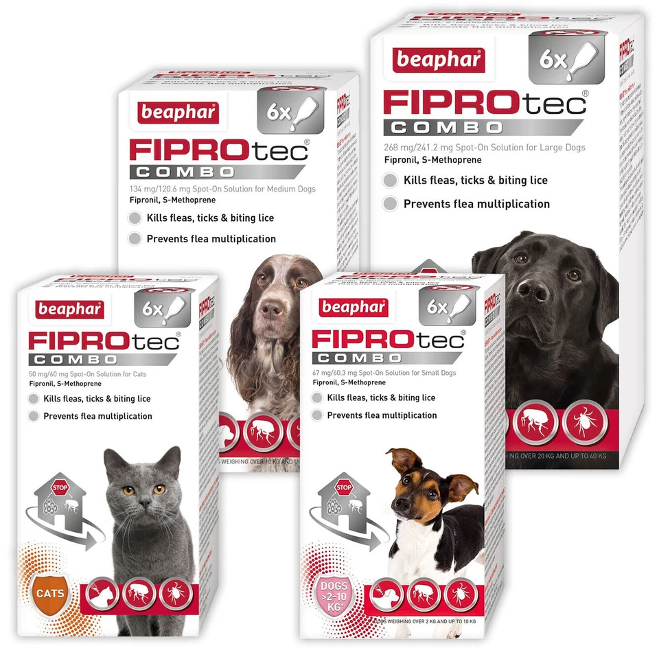 Beaphar FIPROtec COMBO Dog/Cat Flea and Tick Spot On Solution Effective