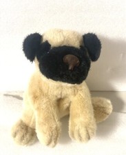 Russ Poncho Plush Tan black Dog Bulldog Puppy Bean Bag Stuffed Animal 10  