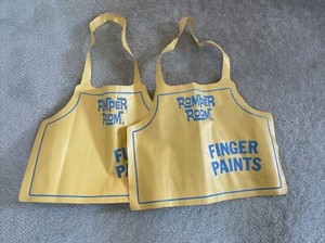 Lot Of 2 Vintage 1970’s Romper Room Finger Paints Aprons