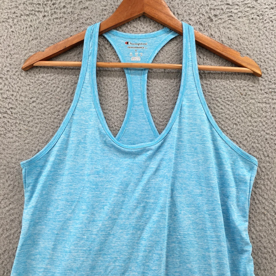 Camiseta sin mangas Champion Activewear para hombre S azul verde azulado corredor espalda sin mangas cuello redondo Foto 2 de 4