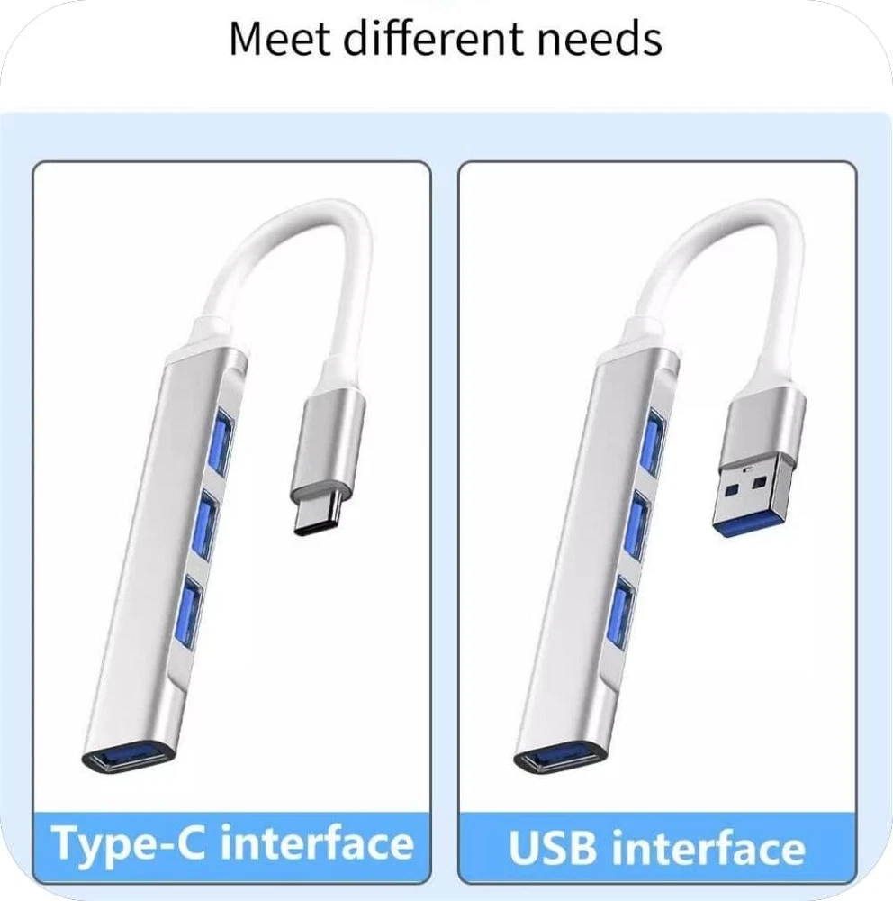 4-Port USB 3.0 Hub Expander - Mini Portable Adapter Station