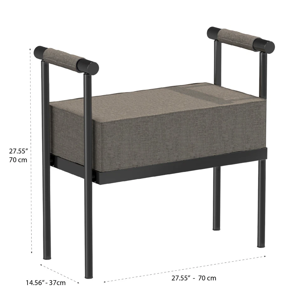 Современная мягкая скамейка сиденье оттоманка скамейка с подлокотниками подножкой ножной стул - Изображение 3 из 4