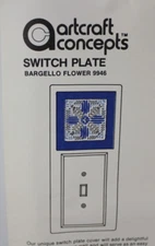 Artcraft Concepts Switch Plate Cover Bargello Flower Kit Blue Bojo Granny Chic