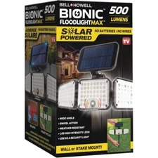 (1)-Bell+Howell Bionic Solar LED Weather Resistant Floodlight Max Model: 8523