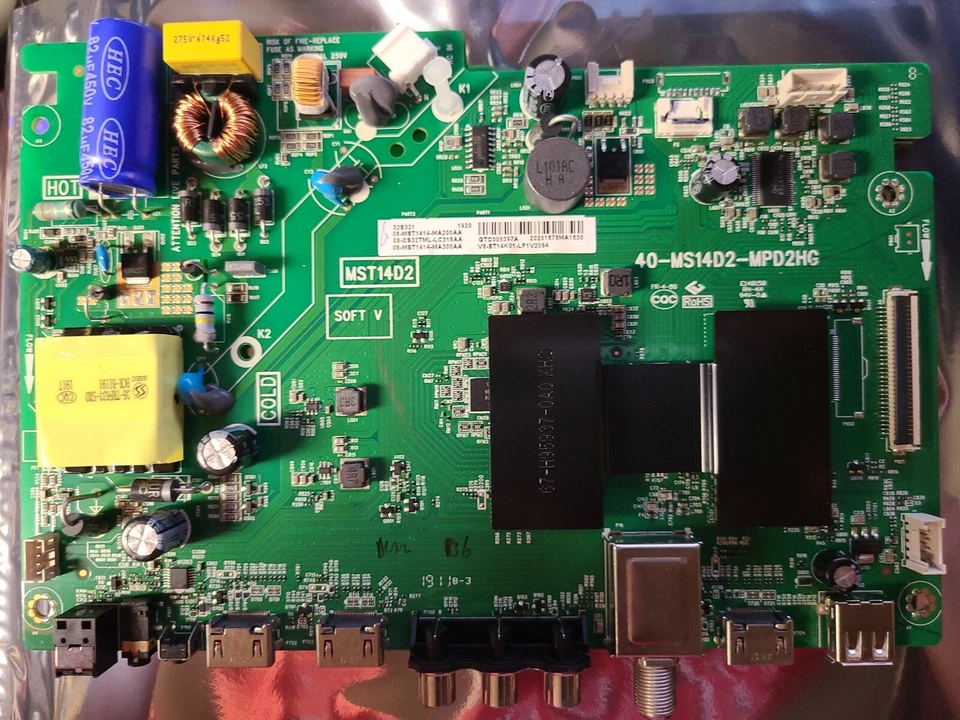 TCL 40-MS14D2-MPD2HG P/N: V8-ST14K01-LF1V2084 Main Board for 32S321 - Image 3 of 4