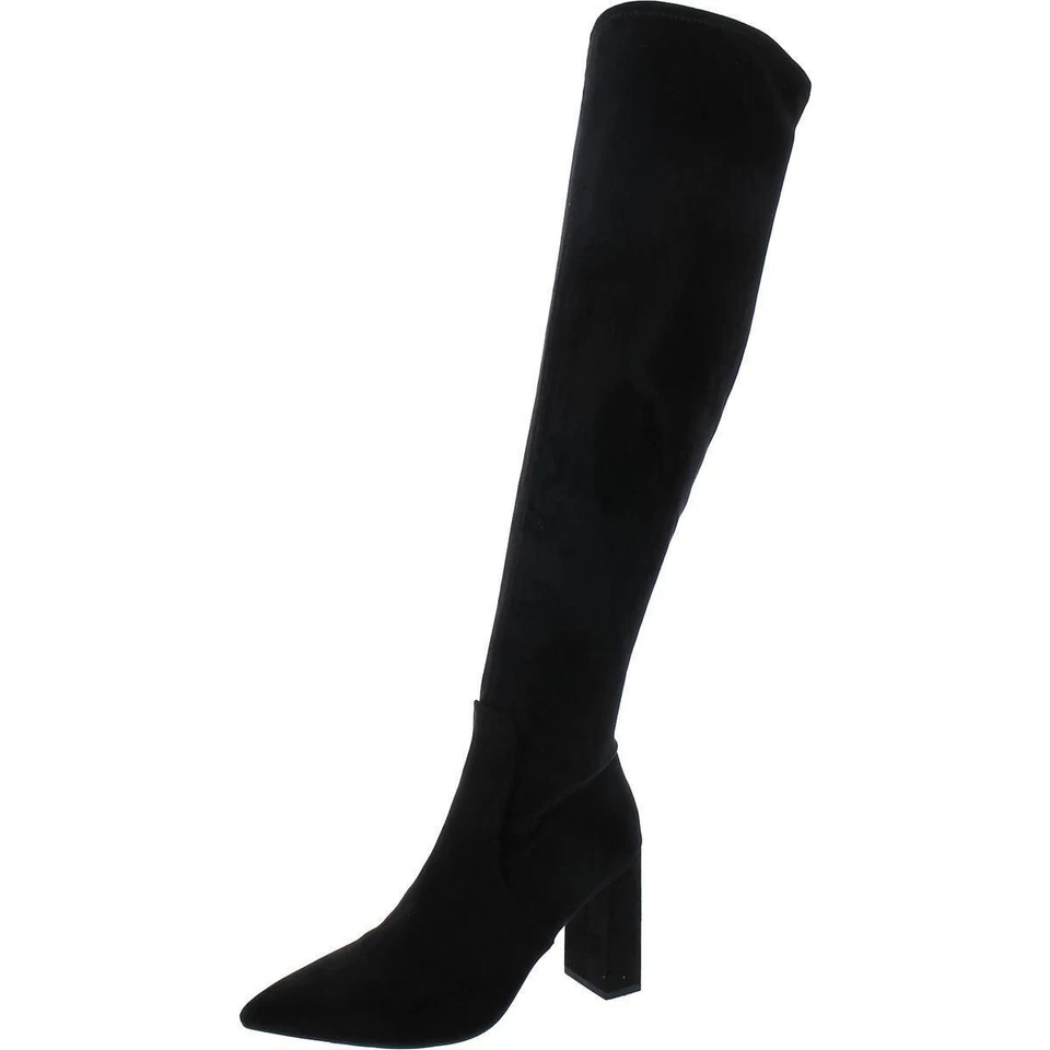 Wild Pair Women Eileene Over the Knee Sock Boots | Black Microsuede | 9M - Image 4 of 4