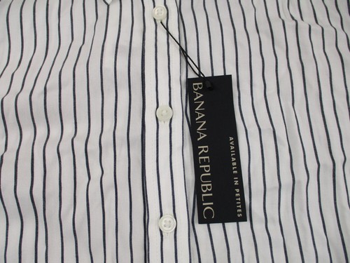Banana Republic Parker Tunic Fit Shirt Womens Small White Button Up Long Sleeve - Picture 4 of 7