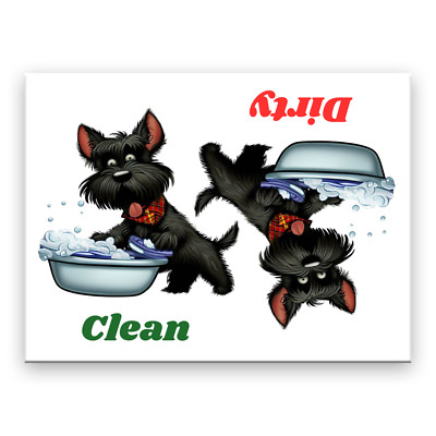 Scottish Terrier Clean Dirty 3 1/2'' x 2 1/2'' Steel Cased DISHWASHER MAGNET