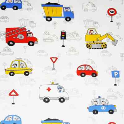 Debona Kinder Autos Polizei Feuerwehr LKW Straßenverkehr Schlafzimmer Tapete 20007