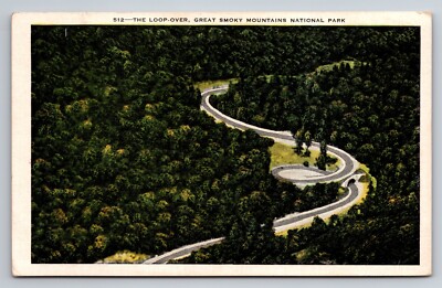 The Loop Over Great Smoky Mountains Park Tennessee Posted Linen Postcard