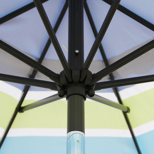 Blissun 9 Outdoor Aluminum Patio Umbrella Market Striped Black And White For Sale Online Ebay