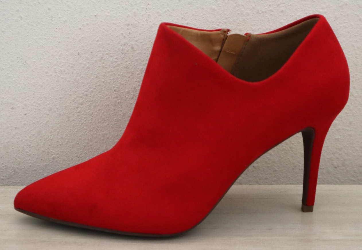 Jessica Simpson Women's Sz 9M Red Averna3 Faux Suede Heeled Ankle Booties