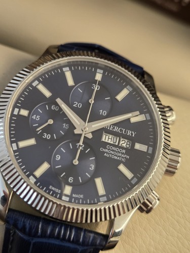 MERCURY CONDOR SWISS CHRONO AUTOMATIC 7750 45MM VALJOUX DAY DATE NO CHRONOMAT - Foto 9 di 11