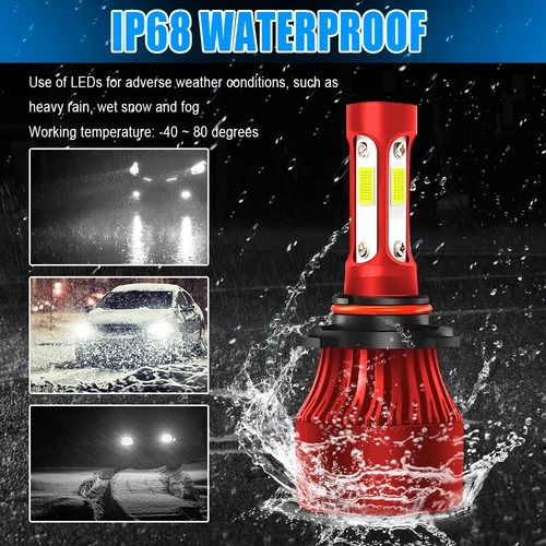 4-Side 9005 9006 Combo LED Headlight Kit High Low Beam Bulb 6000K 4800W 720000LM - Picture 8 of 12