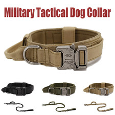 Military Tactical Dog Collar Nylon Adjustable Duty Metal Handle Buckle Collar