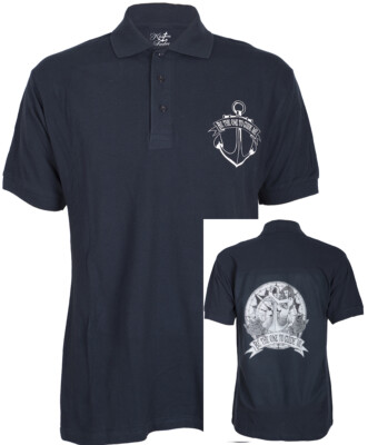 Sailor »BE THE ONE TO GUIDE ME« Nautical Tattoo Man POLO SHIRT Rockabilly