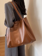1Pc Vintage Women Shoulder Tote Bag, New Fashion Large Capacity Casual Tote
