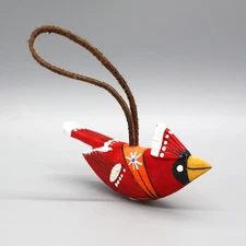NAVAJO FOLK ART-RED CARDINAL ORNAMENT by MONTY BEGAYE-NATIVE AMERICAN