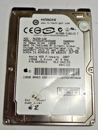 HITACHI *** HTS542512k9SA00 *** 120 GB *** SATA HDD Notebook 2,5 Zoll #NFP1210