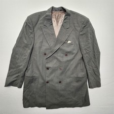 Vtg Hugo Boss 48L Sage Green USA MADE Celcius/Omega Boxy Double Breasted Blazer