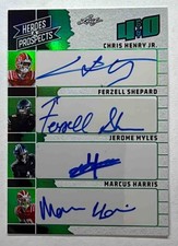 2024 Leaf Heroes Chris Henry Jr/Ferzell Shepard/Myles Marcus Harris QUAD AUTO /5