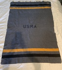 Original USMA West Point Military Academy Grey Wool Blanket Ex. Cond. Free Ship