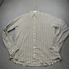 Eton Dress Shirt Mens 16 Gray Check Slim Fit Long Sleeve Chelsea Button Down