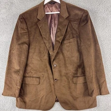 Jos A Bank Blazer Mens 48R Brown Corduroy Wool Silk Blend Sport Coat Classic
