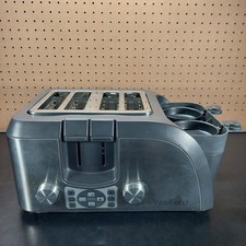 West Bend TEMPR100 4 Rebanadas Estación de Desayuno Huevo Muffin Tostador Horno Inoxidable