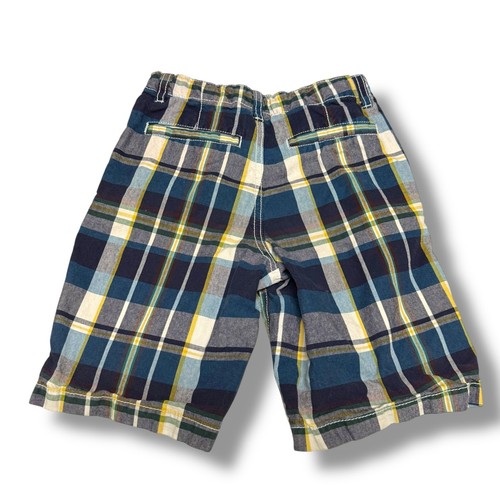 Crazy 8 Boys Shorts Sz 6 Touchdown Champ Navy Teal Gold White Green Plaid - Picture 2 of 6