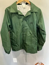 Vintage Pioneer Green Jacket Medium Hartwell Windbreaker Advertising