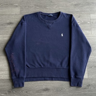 Polo Ralph Lauren Crewneck Sweatshirt Women s Large Navy Pullover Pony Preppy