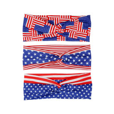 American Flag Front Twist Elastic HeadBand Headbands Great for the 4th of July 